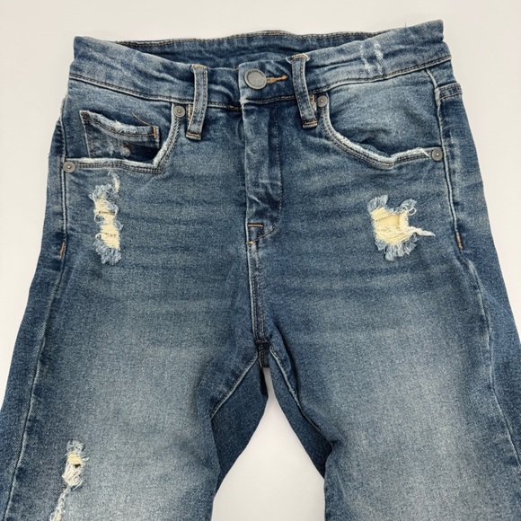 BLANKNYC Boho Tapered Jeans w/ Embroidered Fringe Cuffs – Size 24 - Picture 4 of 10